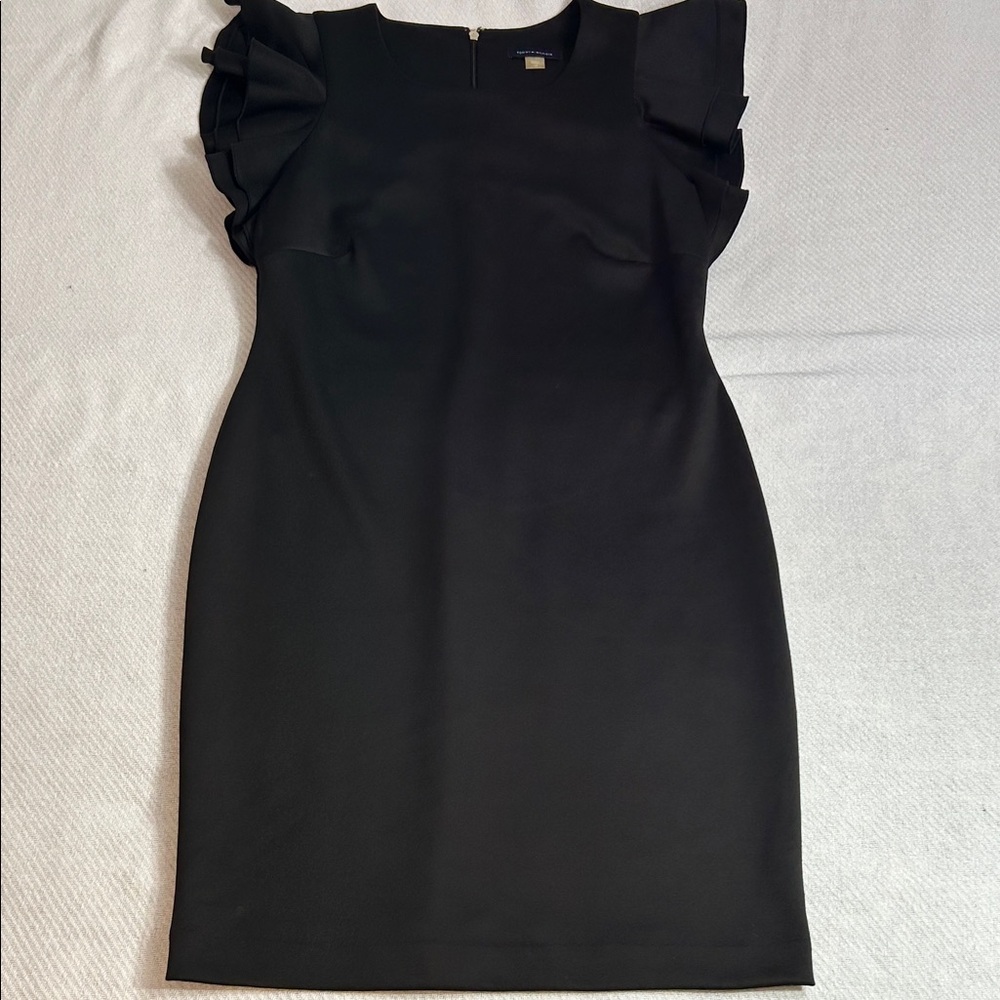 Black Mini Dress with Ruffle Sleeves